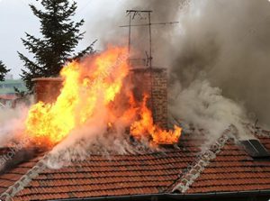 Fire & Smoke on a roof